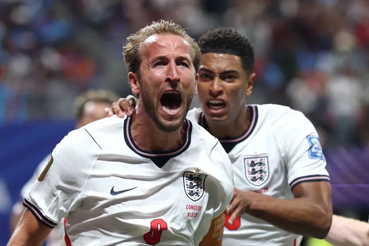 Harry Kane celebrando un gol para Inglaterra Harry Kane celebrando un gol para Inglaterra