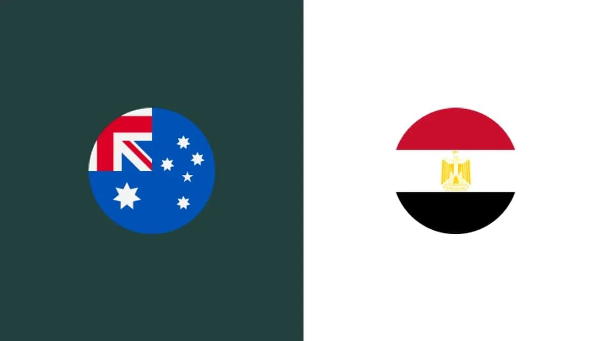 Banderas de Australia y Egipto en fondo claro Banderas de Australia y Egipto en fondo claro