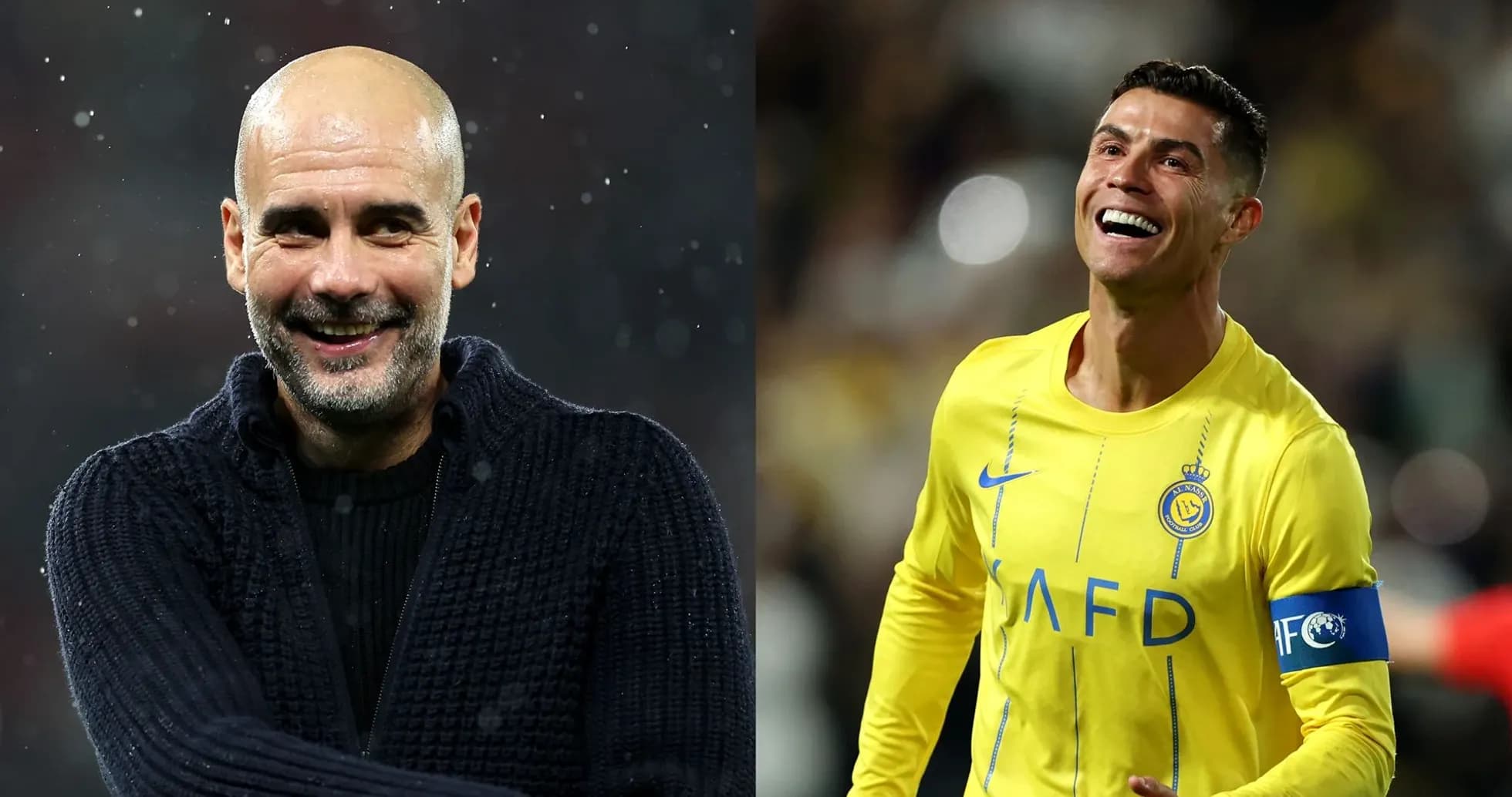 Pep Guardiola y Cristiano Ronaldo en poses distintas Pep Guardiola y Cristiano Ronaldo en poses distintas