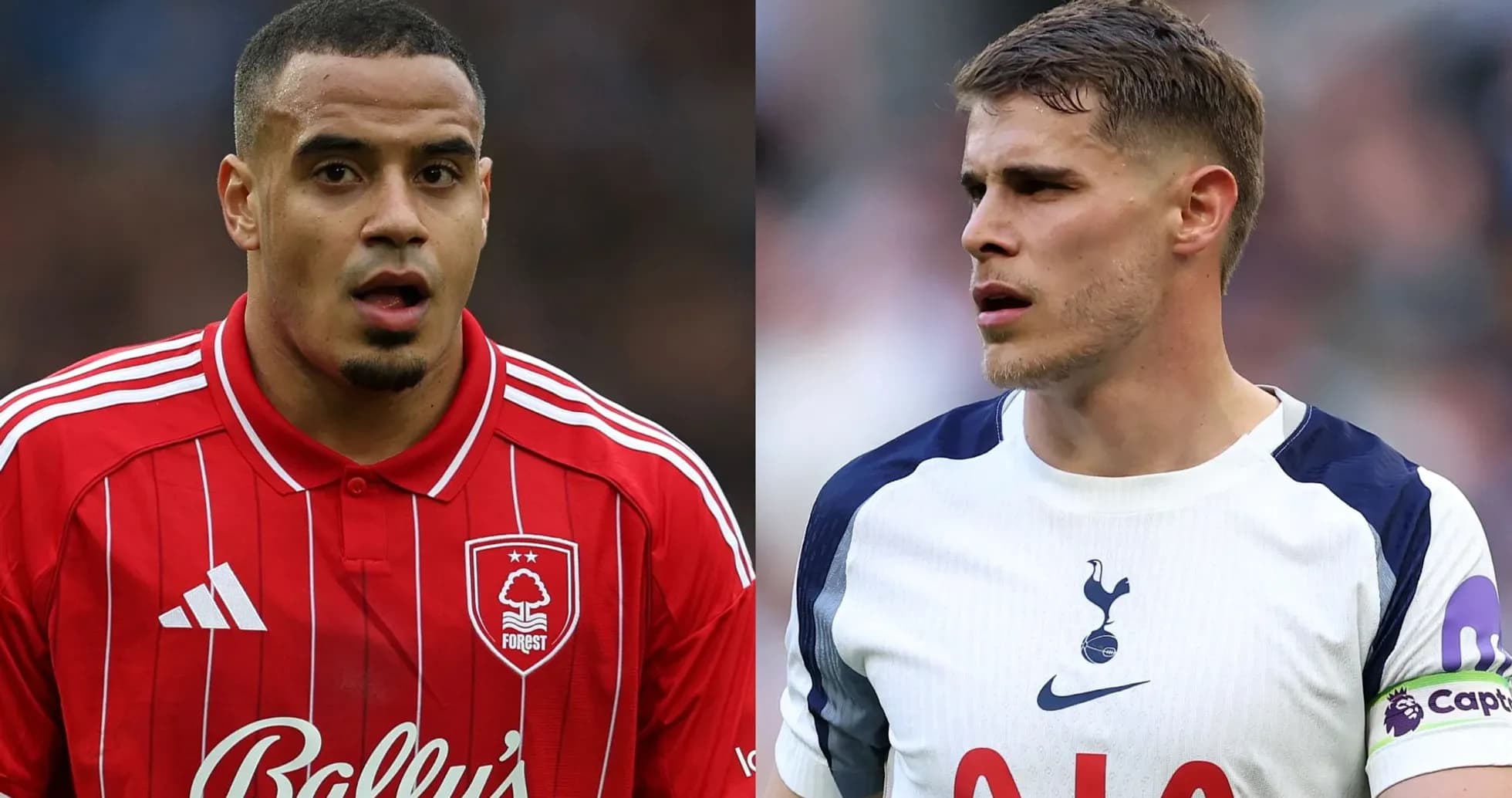 Jugadores de Nottingham Forest y Tottenham en acción Jugadores de Nottingham Forest y Tottenham en acción