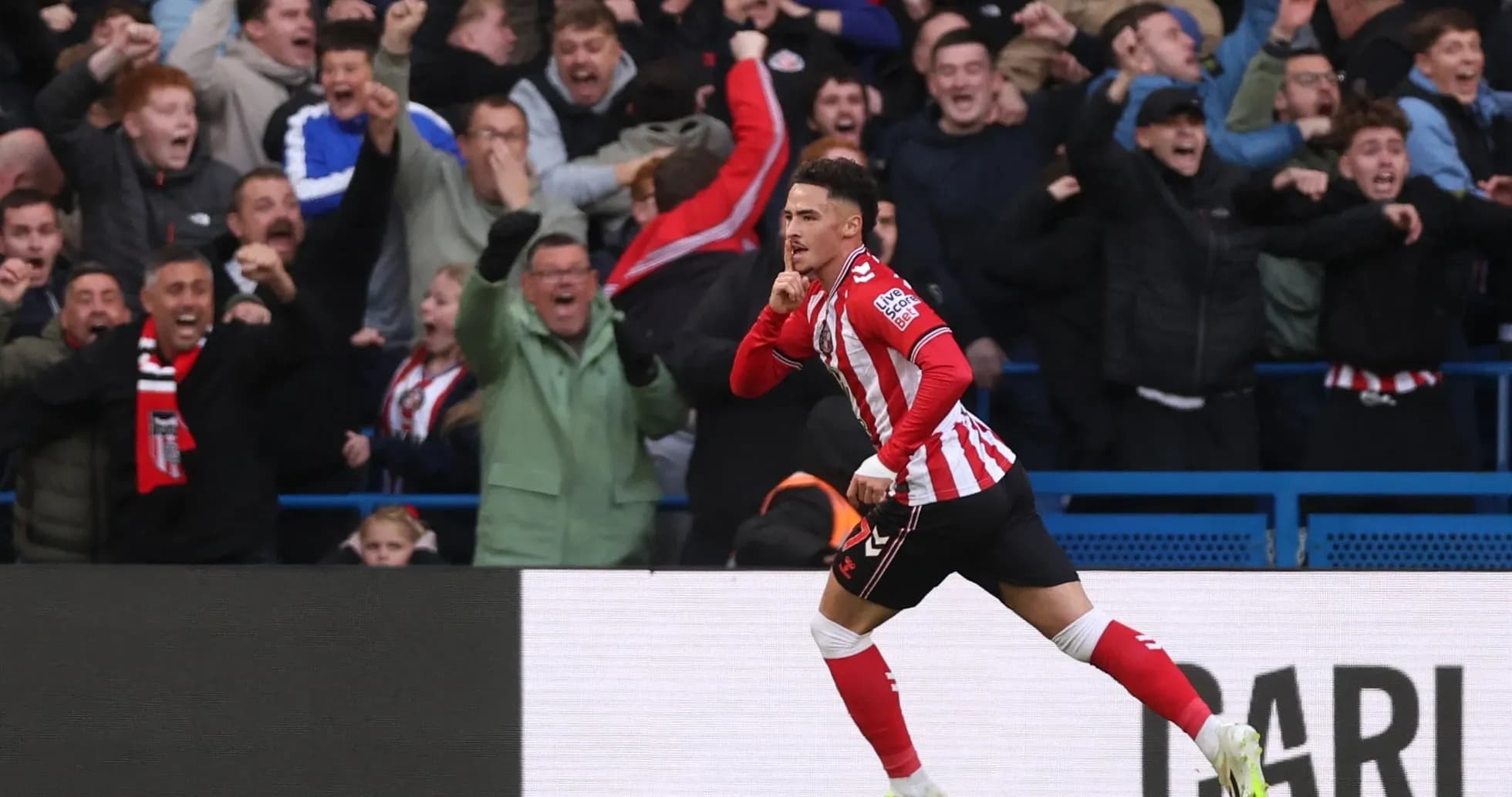 Celebración de gol de un jugador de Sunderland Celebración de gol de un jugador de Sunderland