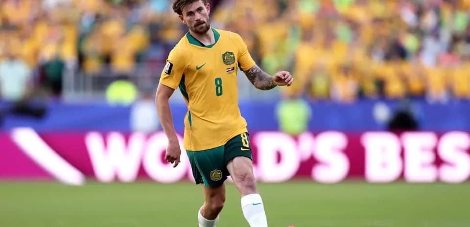 Jugador australiano en acción durante el partido Jugador australiano en acción durante el partido