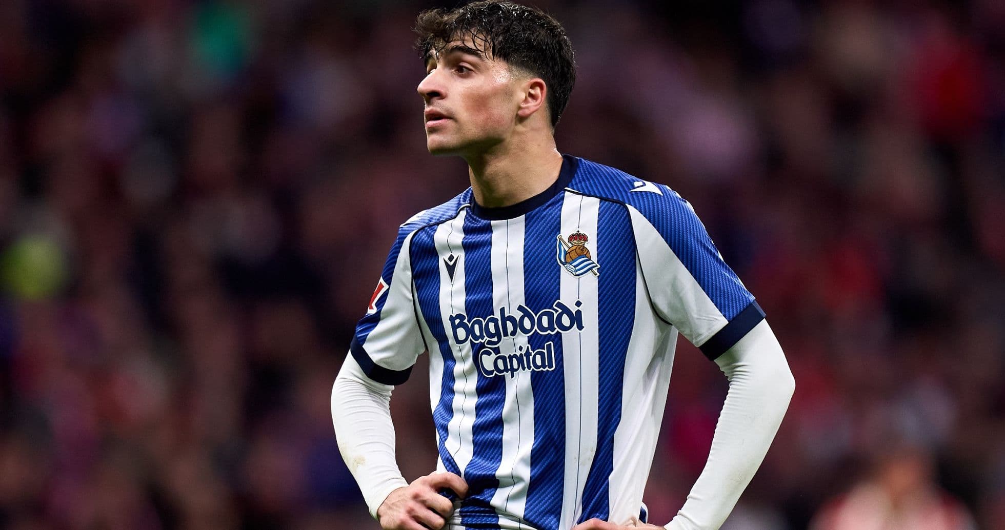 Jugador de la Real Sociedad en acción Jugador de la Real Sociedad en acción