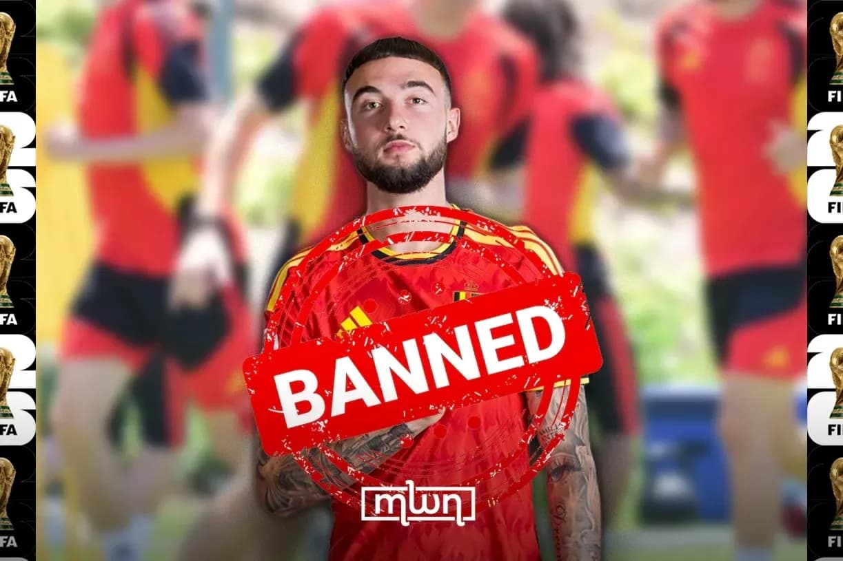 Jugador de España con sello de 'BANEADO' en camiseta Jugador de España con sello de 'BANEADO' en camiseta