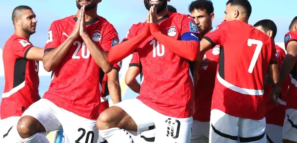 Jugadores de Egipto celebrando antes del partido Jugadores de Egipto celebrando antes del partido