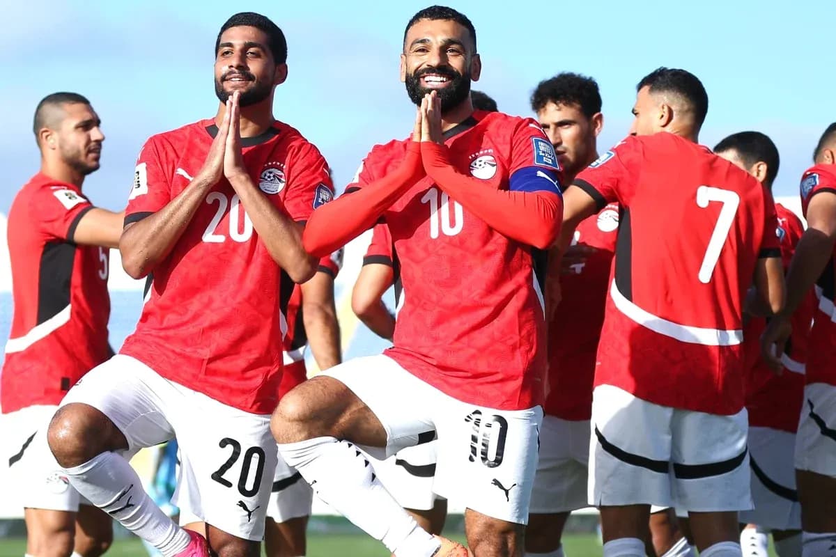 Jugadores de Egipto celebrando antes del partido Jugadores de Egipto celebrando antes del partido